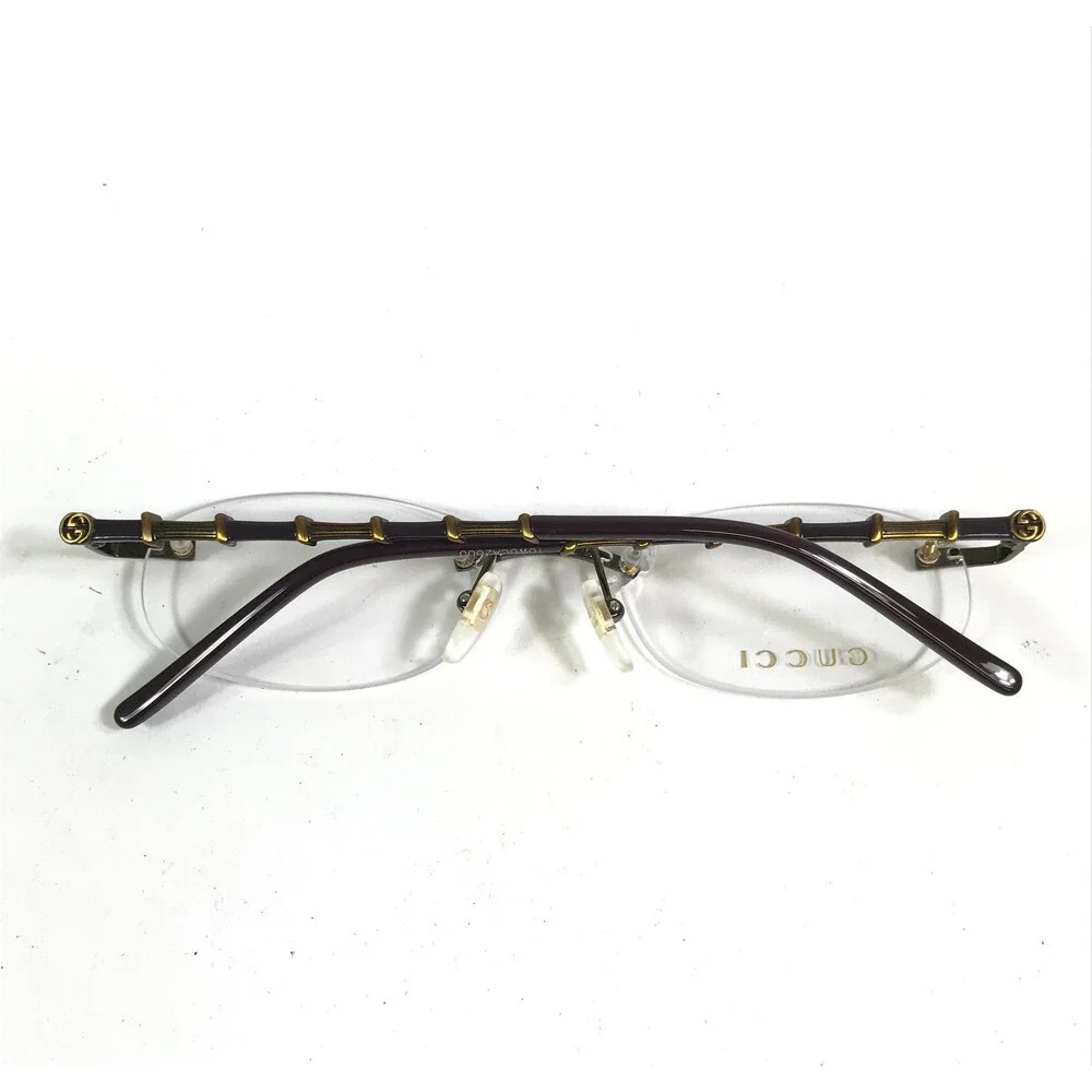 Gucci Eyeglasses Frames GG0857OJ 002 Brown Antique Gold Rimless 52-16-135